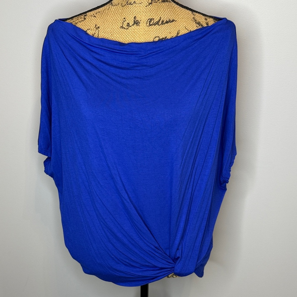 Royal Blue Blouse by Emerald, Small Oversized Fit